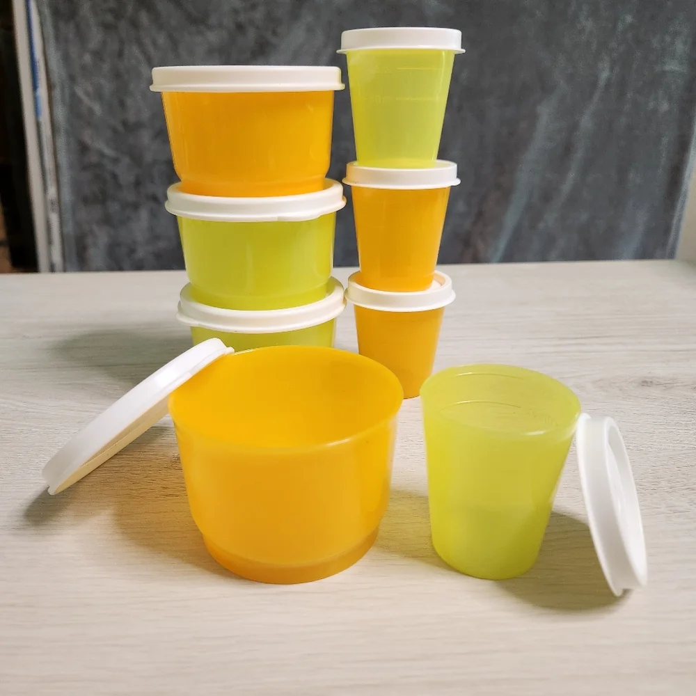 Tupperware snack cups and Tupper minies.